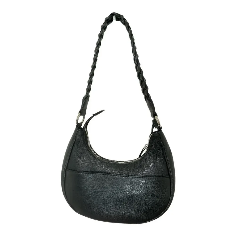 Brighton Black Leather Finn Convertible Shoulderbag Interlok Harmony Hobo (EUC)